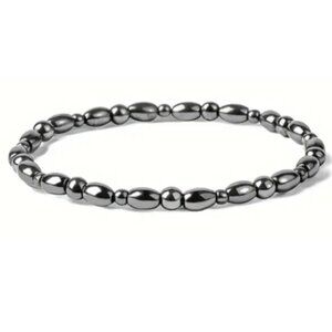 Gun Metal Grey Hematite Beaded Ankle Bracelet Magnetic Therapy for Women or Men
